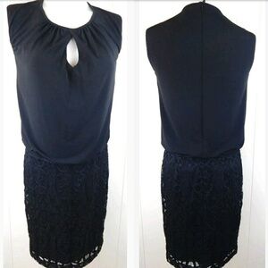 Cache Blouson Lace Sleeveless Dress